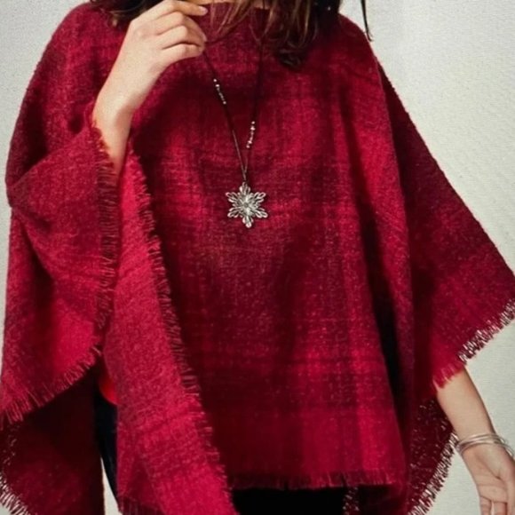 NEW - Size S-L - J.Jill Cozy Plaid Poncho - Picture 1 of 1